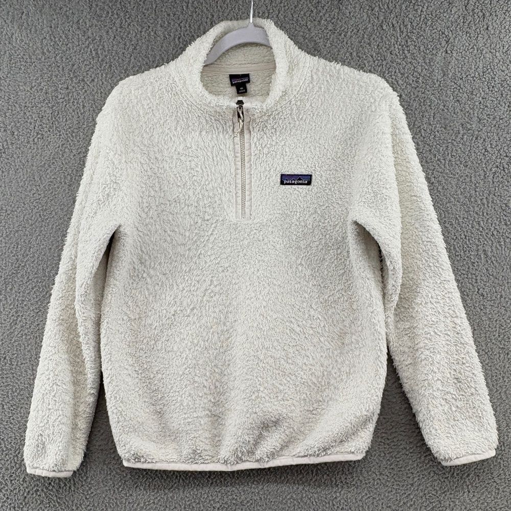 Patagonia Women's Los Gatos 1/4 Zip Fleece Pullover Sweater in White Size XS